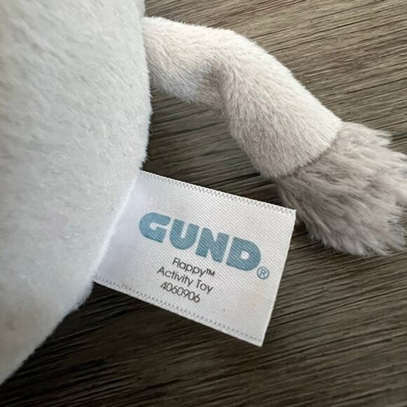 Baby Gund Flappy Baby Elephant with Crinkle Ears, Squeaker/Teether Plush - Picture 4 of 5